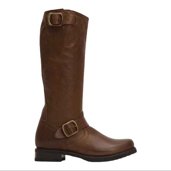 Frye Shoes - Frye Veronica Slouch Brown Leather Tall Heeled Boots 9 B